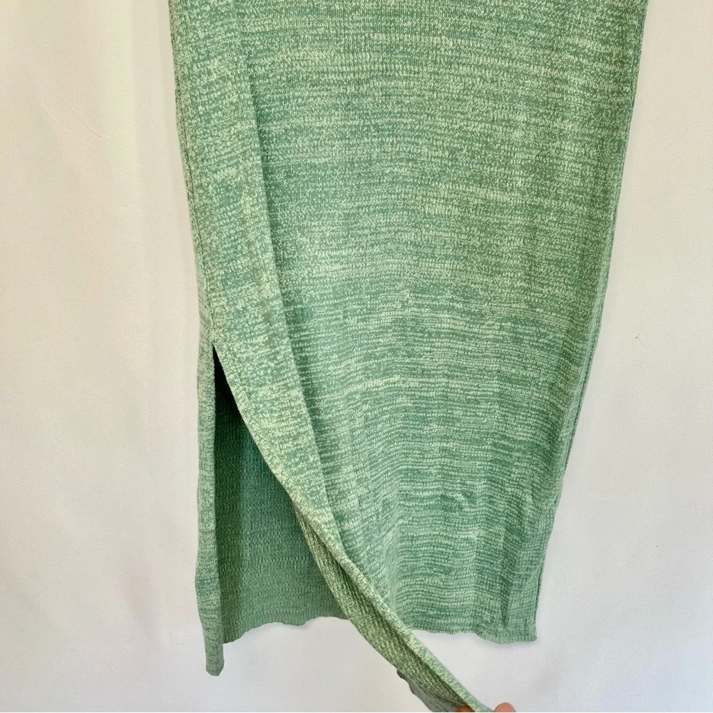 Free People Olive Green Midi Comfortable Elastic Stretch Skirt Size Medium - Picture 6 of 14